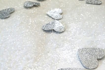 Silver Sparkle Paper Heart Garland