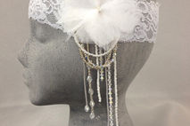 Nova : White Boho Bridal Headpiece