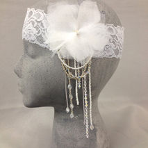 Nova : White Boho Bridal Headpiece