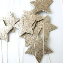 CHOOSE YOUR COLOR Sparkle Paper Star Garland - 10 feet