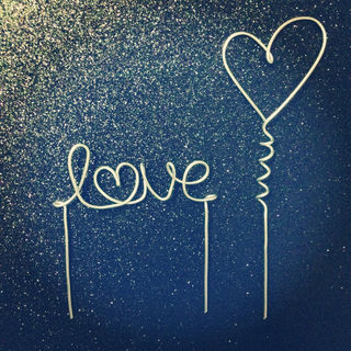 READY TO SHIP 'Love' Wire Cake Topper - Droplet Weddings - PinkLion