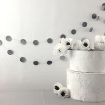 Pewter Sparkle Paper Dot Garland - 20 foot length