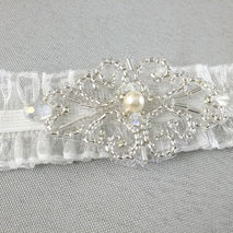 Charlotte : Shimmer Organza Garter with Vintage Style Filigree