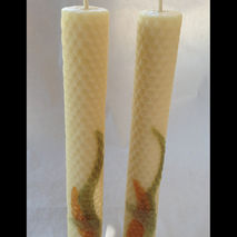 100% Pure Beeswax-Hand Rolled Decorated Honeycomb Candles-8"x1"