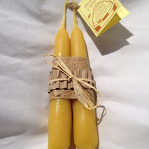 7" 100% Pure Beeswax Hand Dipped Taper Candles 7" x 3/4"