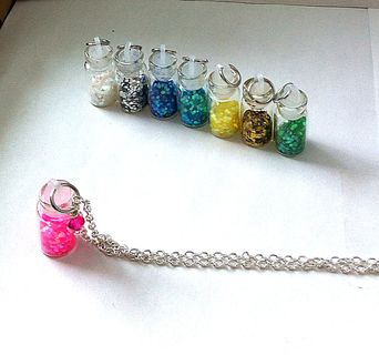 Miniature Fairy Dust - Purple Glitter - Glass Bottle - Tiny Silver