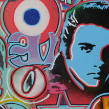 pop art painting on canvas,stencils,posca & spraypaints,elvis,ma