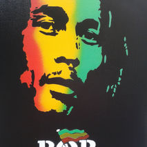 Bob Marley painting on canvas,stencils & spray paints,urban,rgga