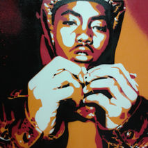 Nas custom painting,stencils,spray paints,hip hop,rap,newyork,am