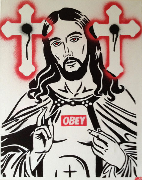 painting of jesus christ on canvas,obey,worship,god,religon,sten ...