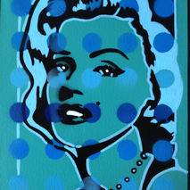 pop art painting of marilyn monroe on canvas,stencils & spraypai