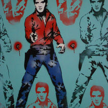 elvis presley stencil art painting,spraypaints, andy warhol,pop