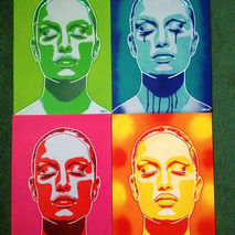 original paintings,portrait stencil art on card,four seasons,win