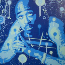 tupac painting large canvas,custom,hip hop,2 pac,rap,stencils,sp