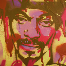 abstract snoop dogg painting on canvas,stencils & spraypaints,hi