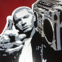 Eminem stencil art painting on 24 by 24 inch canvas,hip hop,rap,