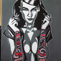 tattooed sleaves custom painting stencil,graf art,spraypaint art