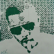 nas custom painting, in pixel dreams,hand cut stencil painting o