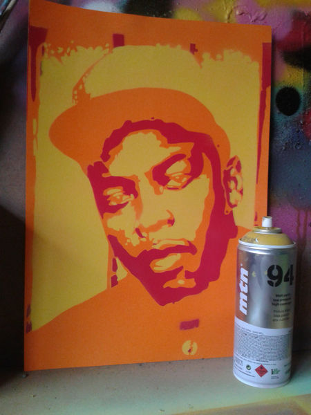 DR DRE painting on card,stencils,spraypaints,hip hop,rap,music,w ...