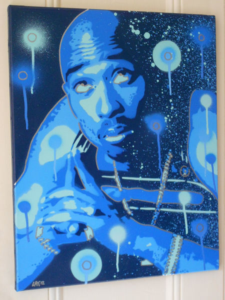 painting of tupac shakur 2pac,pray for a brighter day,stencils ...