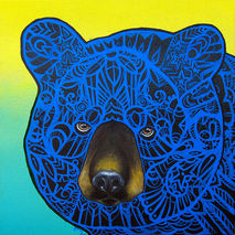 Black Bear  Zentangle Art Print