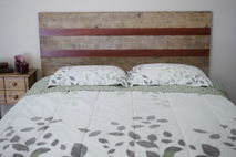 Queen size headboard made with Reclaimed Lumber and exotic wood