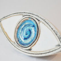 Ceramic blue eye sculpture
