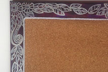 Purple and Silver Leaves Art Deco Corkboard