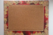 Red Paisley Henna Corkboard