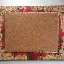 Red Paisley Henna Corkboard