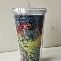 Multicolor Henna Paisley Travel Cup