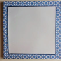 Mediterranean Blue & White Dry Erase Canvas Square