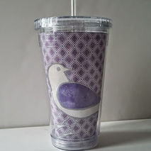 Purple & Silver Bird Travel Cup