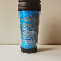 Blue Wave Art Deco Travel Cup