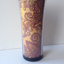 Gold Paisley Henna Travel Cup