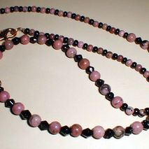 rhodonite & glass sacred necklace