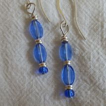 flat blue & silver earrings