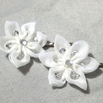 Silk Flower Floral Wedding Hair Pins - Pair of 2