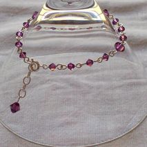 Amethyst Swarovski Crystal - Silver Plated Bracelet