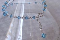 Aquamarine Swarovski Crystal - Silver Plated Bracelet