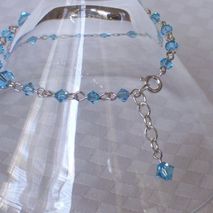 Aquamarine Swarovski Crystal - Silver Plated Bracelet