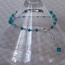 Blue Zircon Swarovski Crystal - Silver Plated Bracelet