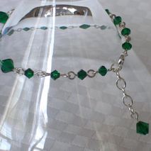 Emerald Swarovski Crystal - Silver Plated Bracelet