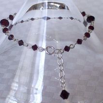 Garnet Swarovski Crystal and Silver-Plated Bracelet