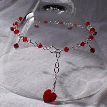 Made-to-Order Swarovski Crystal and Wire Bracelet with Heart Ac