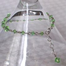 Peridot Swarovski Crystal - Silver Plated Bracelet