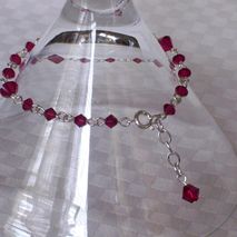 Ruby Swarovski Crystal - Silver Plated Bracelet