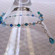 Swarovski Crystal and Sterling Silver Bracelet - Ocean Blue