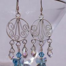 Swarovski Crystal Chandeliers - Aquamarine Butterfly