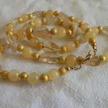 yellow glass & gold necklace